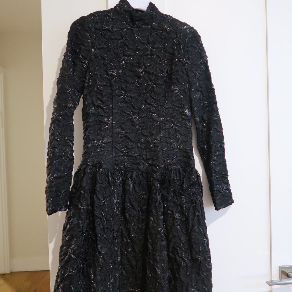 Simone Rocha Crinkled black designer dress